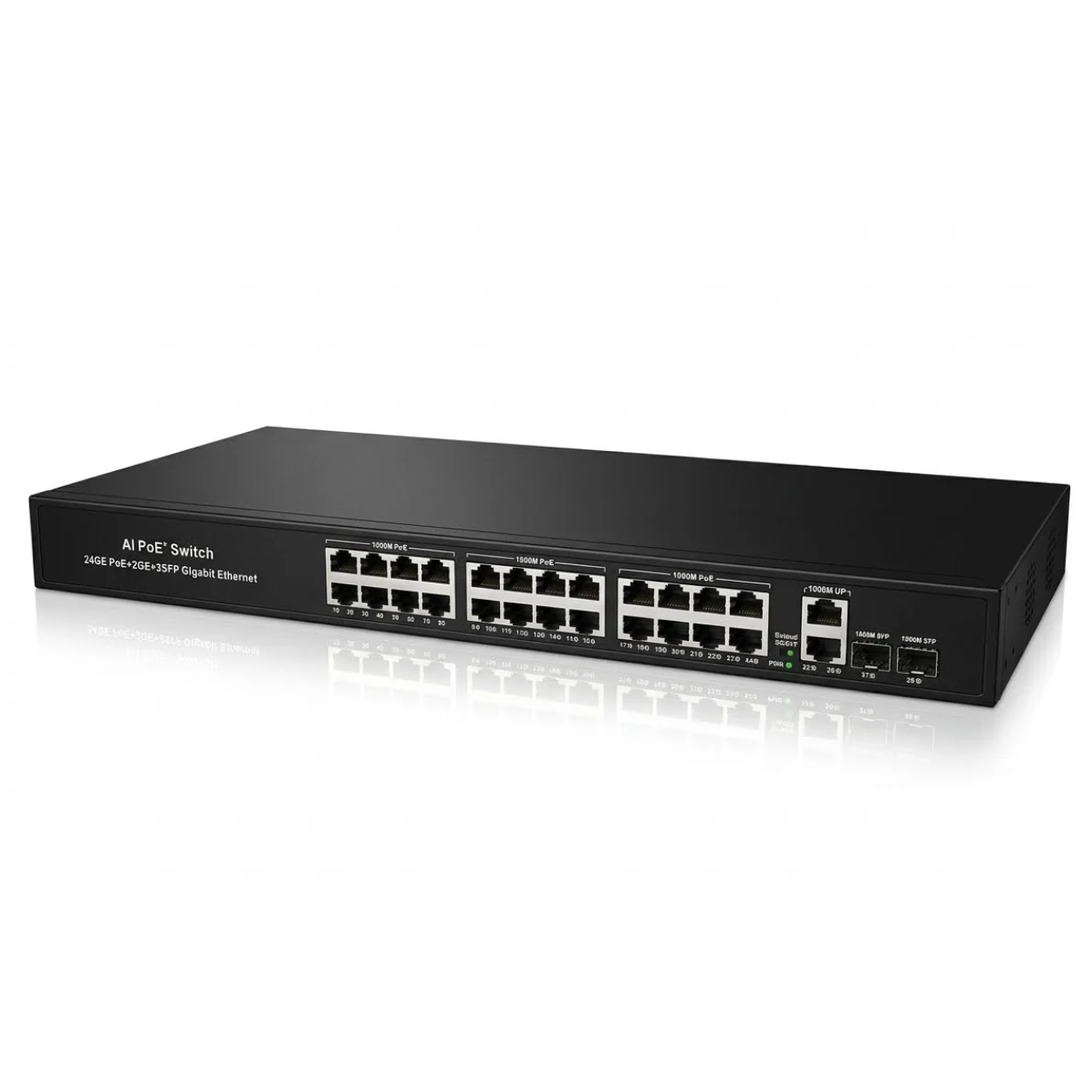 24-Port Gigabit PoE Switch + 2 Uplink Ports + 2 SFP Slot