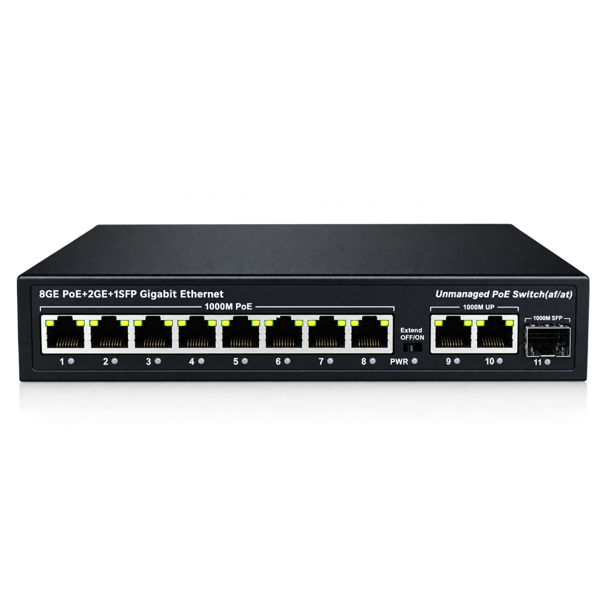 8-Port Gigabit PoE Switch + 2 Uplink Ports + 1 SFP Port
